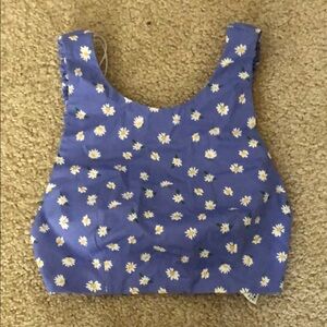 Floral Lilac Purple Crop Tank Top